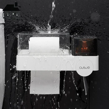 

Bathroom Accessories Waterproof Toilet Paper Holder Storage Box Plastic Paper Towel Holder Wall Mounted Toilet Paper Stand