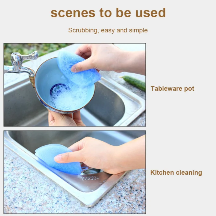 Силиконовая щетка для мытья посуды многоцелевой Антибактериальный очищающий кухонный инструмент мочалка XB 66