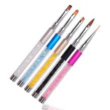 Стразы для украшения ногтей, круглые акриловые УФ-гели для наращивания, цветок для рисования, кисть с ручкой для маникюра, инструменты