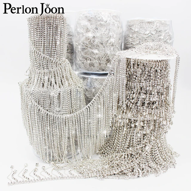 Rhinestone Tassel Chain Hanging Decorative Fringe Trim for