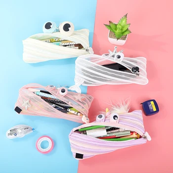 

Monster Pencil Case Cartoon Stationery Pouch Large Capacity Pencil Case Frog Pencil Bags Creative One Zipper Travel Makeup bags