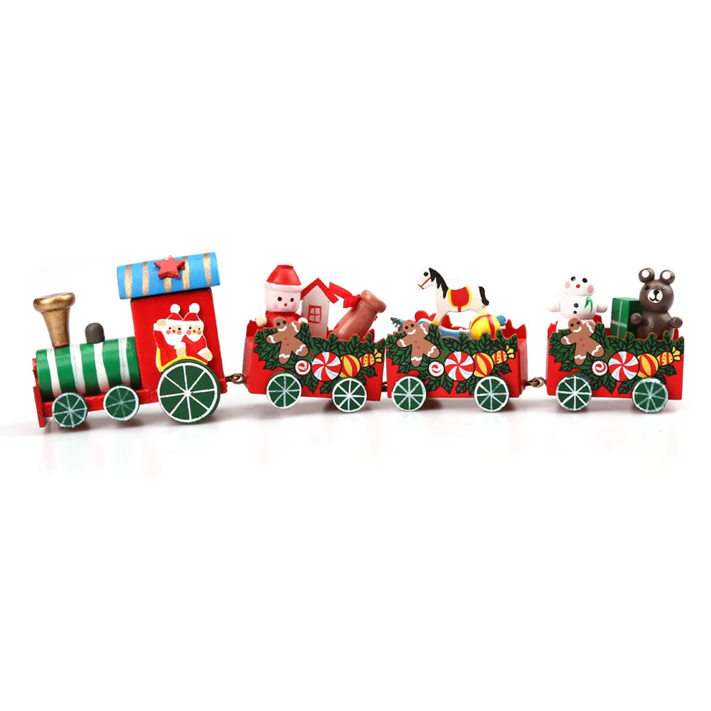 4 шт., деревянные игрушки, Рождественский поезд, украшение, рождественский подарок, детские игрушки для детей, игрушечный поезд, модель автомобиля