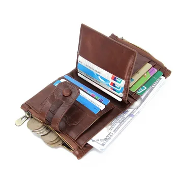 

Men's Wallet Anti-theft Brush Anti-RFID First Layer Cowhide Wallet Crazy Horse Leather Wallet Money Bag Wallets