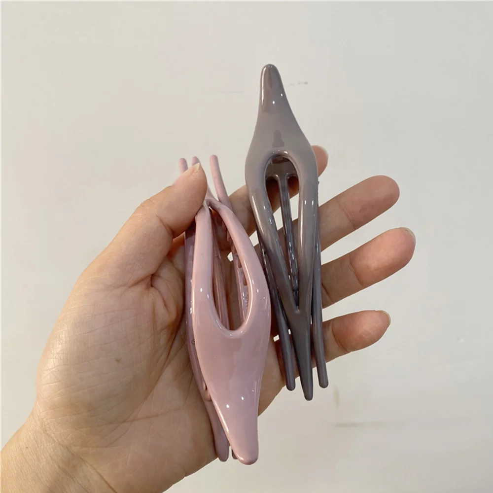

Temperament Morandi Color Big Size Duckbill Clip Hairpin Top Clip Disk Hair Plastic Hair Crab Clamps Women Makeup Headwear