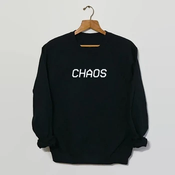 

CHAOS Funny Sweatshirt Tumblr Sweatshirt Grunge Clothes high quality pullovers tumblr Unisex Jumper women casual tops L036