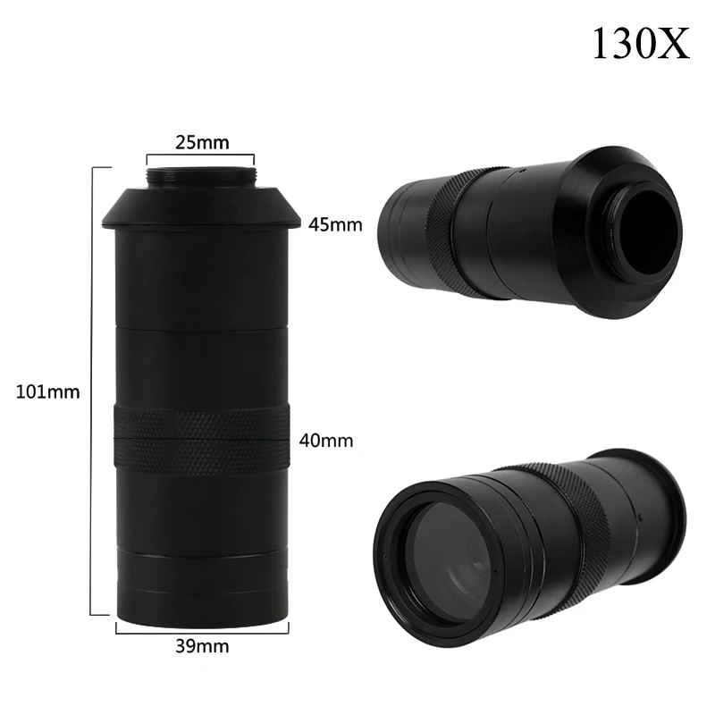 13MP VGA Microscope Camera Digital Electronic HD Industrial Camera + 130/180X Adjustable Lens Microscope Binocular Trinocular 2