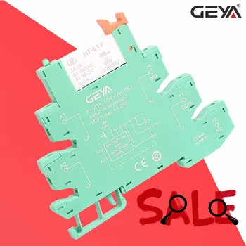 

1PCS GEYA 6.2mm Slim Relay Module HF-41F Integrated PCB Mount Power Relay With Relay Holder 12V 24V 230V