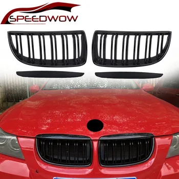

SPEEDWOW Car Front Grilles Auto Left Right Grille For BMW E90 2005 2006 2007 2008 Gloss Matte Black Car Exterior Parts 1 Pair