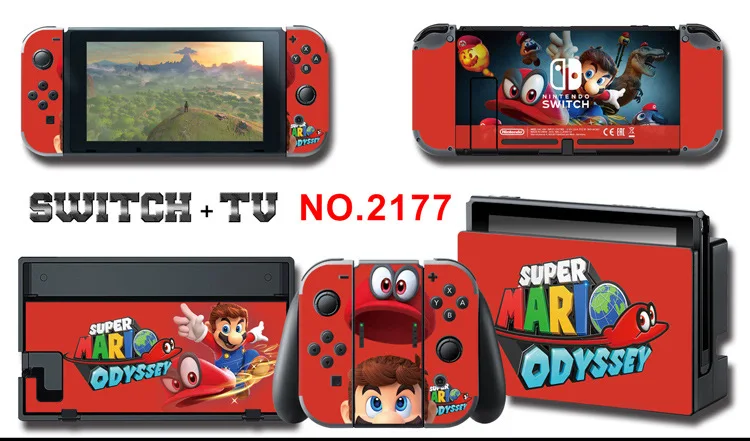 1set New Cute Anime Full Body Sticker for NS Switch Protective Cover Skin Colorful Art for Game Console Joy-Con Controller Decor