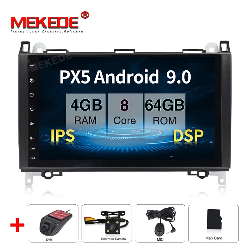64G DVD Camera DVR MEKEDE DSP автомобильный мультимедийный плеер gps Android 9,0 DVD Automotivo для Mercedes/Benz/Sprinter/Viano/Vito/B-class/B200/B180 радио - Цвет: 64G DVD Camera DVR