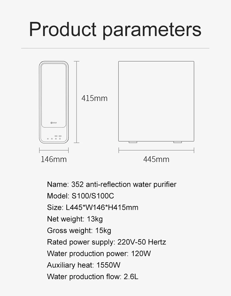Xiaomi 2.6л/мин большая емкость очиститель воды Быстрая фильтрация воды домашняя кухня фильтры для воды здоровая питьевая вода приготовление пищи