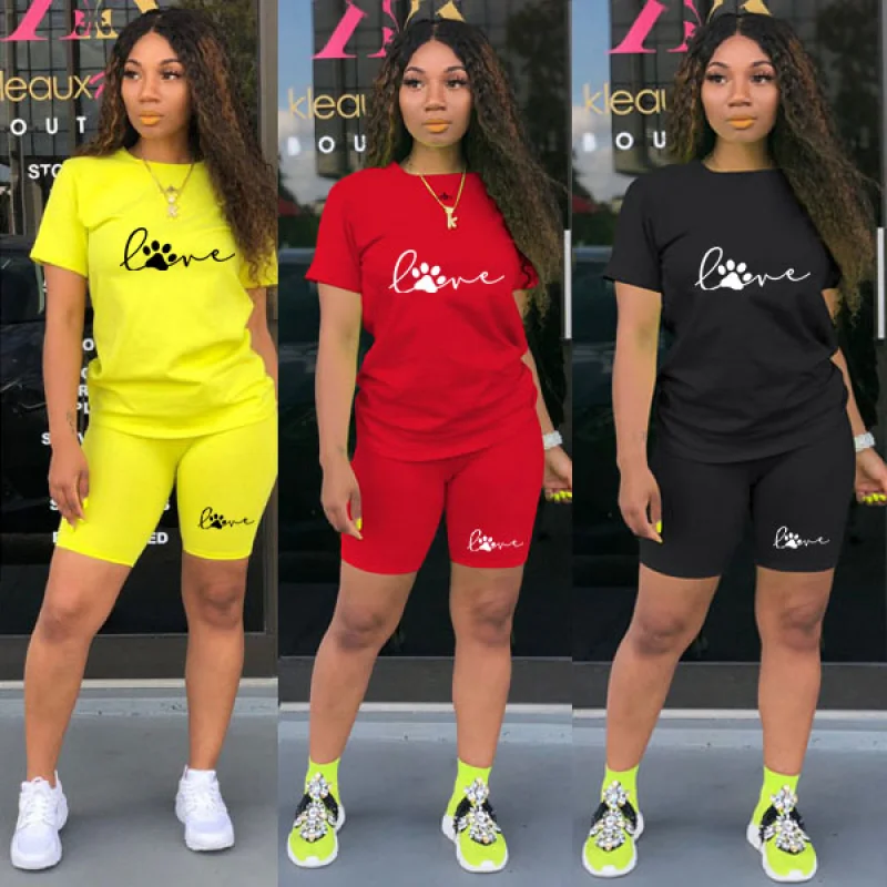 Women's Shorts Suit Women Letter Print 2 Piece Set Shorts Jogger Pants Suits Sportswear for Female Comfortable and Breathable nike men nike sportswear club jogger ft 063