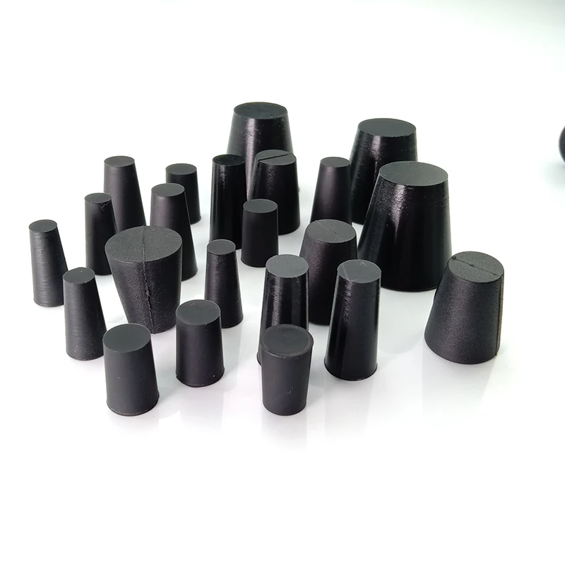 Black Conical Silicone Rubber Plug Stoppers Sealing End Cover Caps High