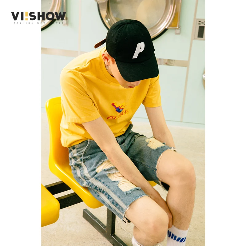 VIISHOW мужские шорты, брендовые летние мужские джинсовые шорты, новые модные рваные джинсовые шорты, мужские хлопковые бермуды ND1440182