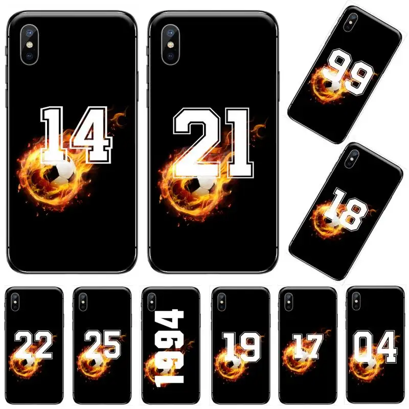 Цифровой чехол для телефона с изображением футбольного огня iPhone 11 12 pro XS MAX 8 7 6 6S Plus