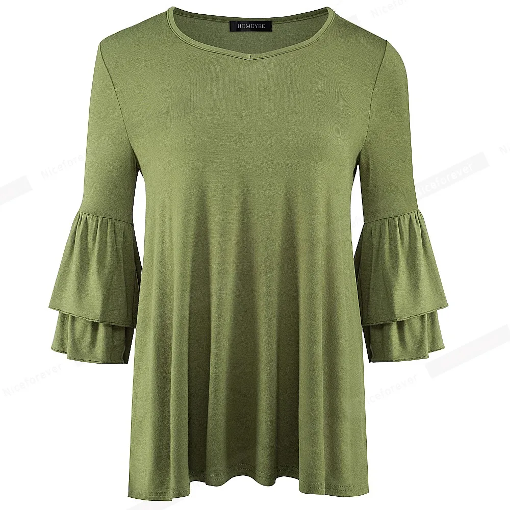 Nice-Forever Winter Women Pure Color Chic Flared