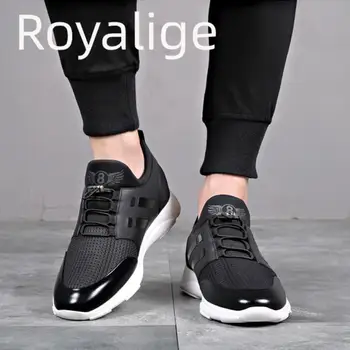 

2020 Men's Sneakers Shoes 6Cm Increasing Elastic Band Mesh Sport Shoes New Summer Casual Height Breathable Office Shoes