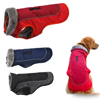 

Autumn And Winter Waterproof Large Fur Collar Pet Dog Clothing Safety Reflective Design Thickening Pet Jacket XS-3XLropa perro