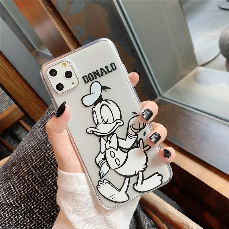 Милый мультяшный чехол для телефона с Микки Маусом для iPhone 11 11Pro Max, Забавный чехол с Дональдом для iPhone XR X XS Max 6 6s 7 8 Plus, чехол