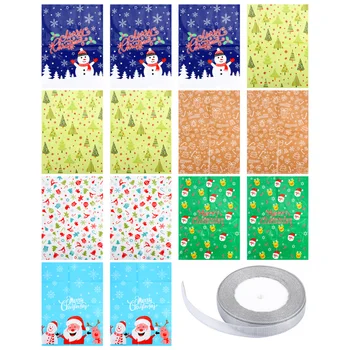 

1 Set 15 Pcs Christmas Plastic Gift Bags Candy Storage Bags (Assorted Color)