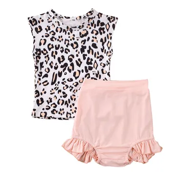 

Cute Newborn Infant Baby Girls Outfit Clothes Leapard T-shirts Tops+Ruffles Pink Shorts Pants Children Girls Clothing Sets