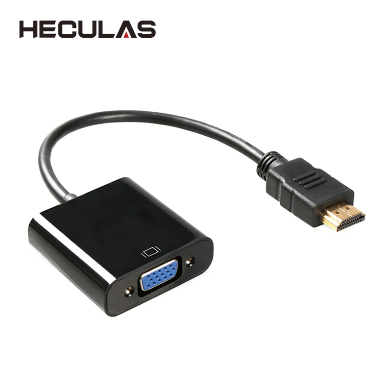 HECULAS HDMI to VGA Adapter Male to Female Audio Converter Support HD