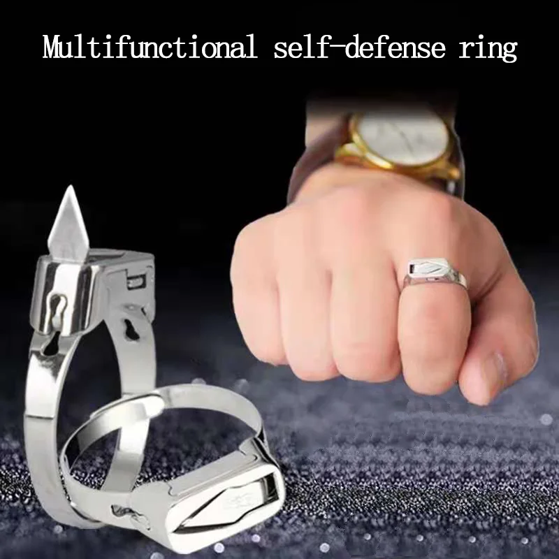 Self Defense Ring For Women Adjustable Stainless Steel Personal Finger Tool Defensa Emergency | Безопасность и защита