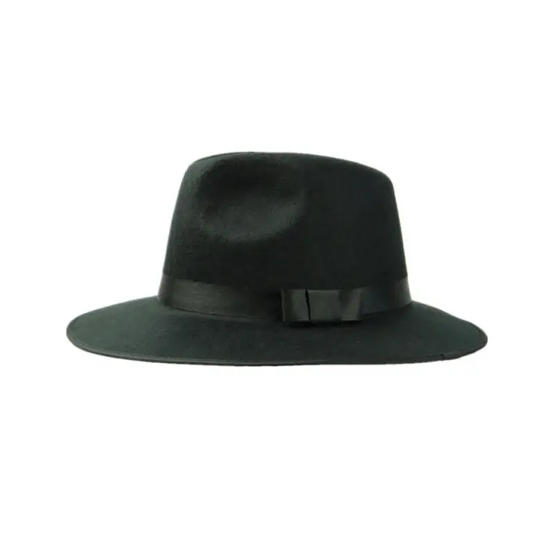 Унисекс классический воздуходувка джаз шляпа черная Мужская мягкая фетровая шляпа