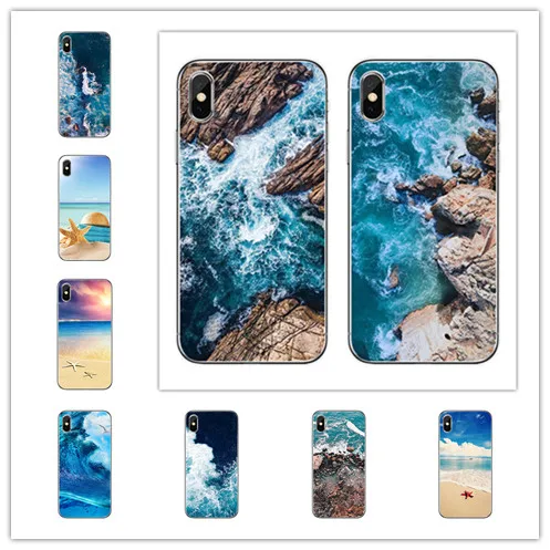 Фон с изображением побережья голубого моря DIY чехол для телефона Apple iPhone 8 7 6 6S Plus X