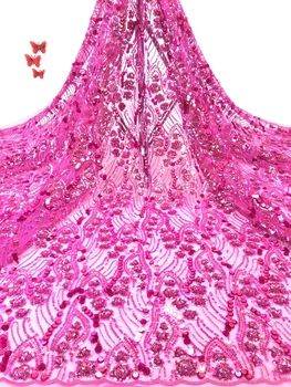

African Lace Fabric 2020 High Quality Lace French Tulle Lace Fabric and Sequin Nigeria Lace Fabric SZ0161