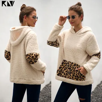 

KLV Women Winter Oversize Fluffy Fleece Hoodies Hooded Faux Fur Pullover Sweatshirt 2019 Fashion Women's Hoodies