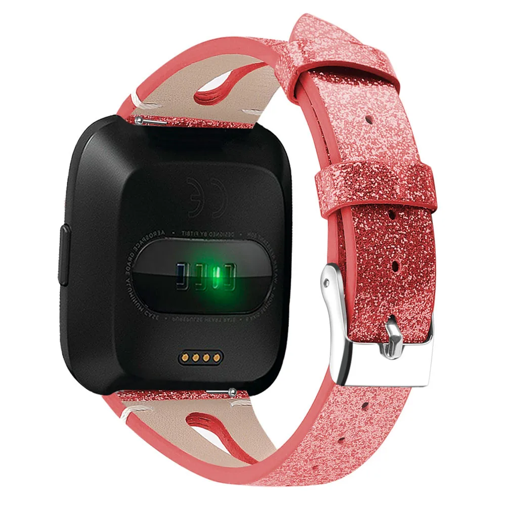 ГОРЯЧИЕ продажи PU+ кожа часы с яркими украшениями Bling Band Браслет для Fitbit Versa Смарт часы ремешок дропшиппинг