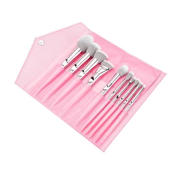 

2020 New Arrival Pu Makeup Brush Pack Laser 10 Jacks Laser Makeup Brush Bag Symphony Color Dark Buckle Bag