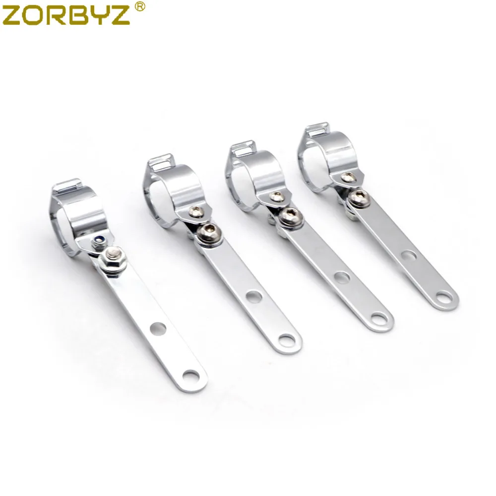 ZORBYZ Motorcycle 28-41mm Chrome Adjustable Headlight Indicator Mounting Fork Bracket For Honda Cafe Racer Chopper Custom