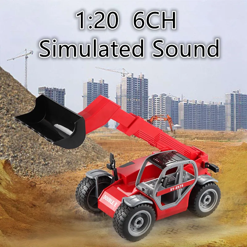 

2.4Ghz 1/20 6CH RC Excavator Truck Kids Toy Rechargeable Simulation Sound Forklift Remote Control Excavator Machine on the Radio