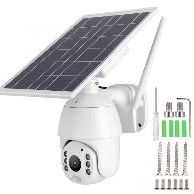 Caméra solaire WiFi, caméra PTZ d'alerte WiFi à énergie solaire  intelligente avec vision nocturne IR, audio bidirectionnel, système de  surveillance