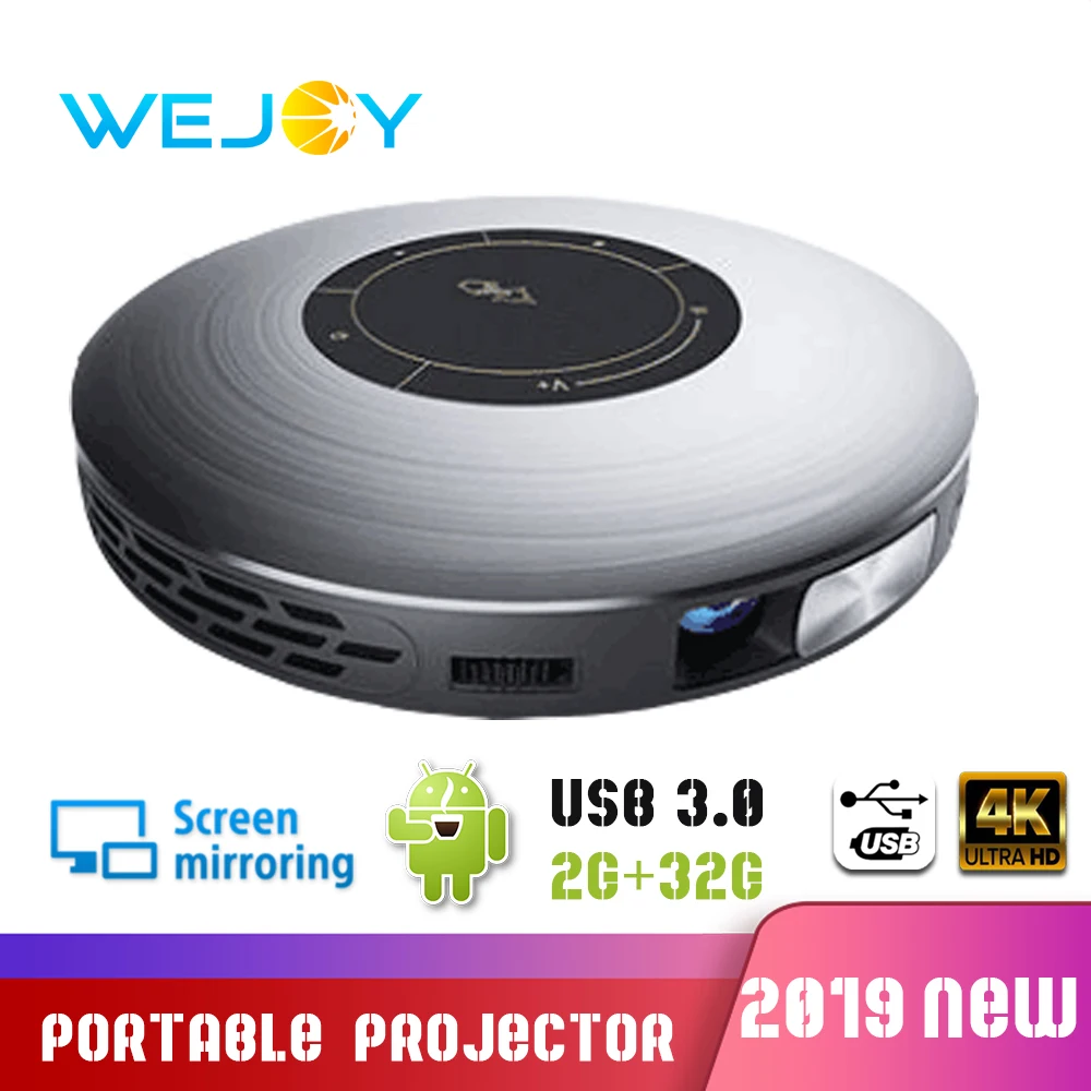 

Wejoy Portable Projector DL=P2 With USB 3.0 4K Home Cinema Celular Com Projecteur Android Mini Phone Data Show Video Projetor