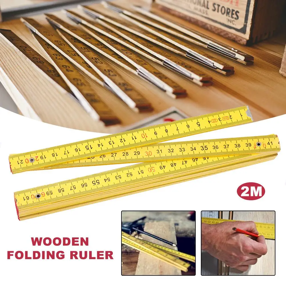 2 Meter Wooden Folding Ruler 8 Folding Wooden Ruler Folding Measuring Wooden Ruler Teaching Supplies Matching Tools