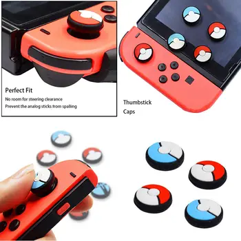 

NEW 4pcs Thumb Grips Set Joystick Cap Analog Stick Cap for Nintendo Switch/ Switch Lite Joy-Con Controller -