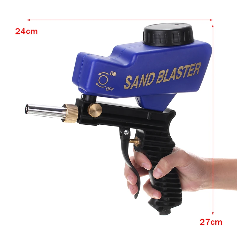 Portable Gravitys Sandblasting Guns 150PSI Pneumatic Small Sand Blasting Machine Adjustable 600cc P
