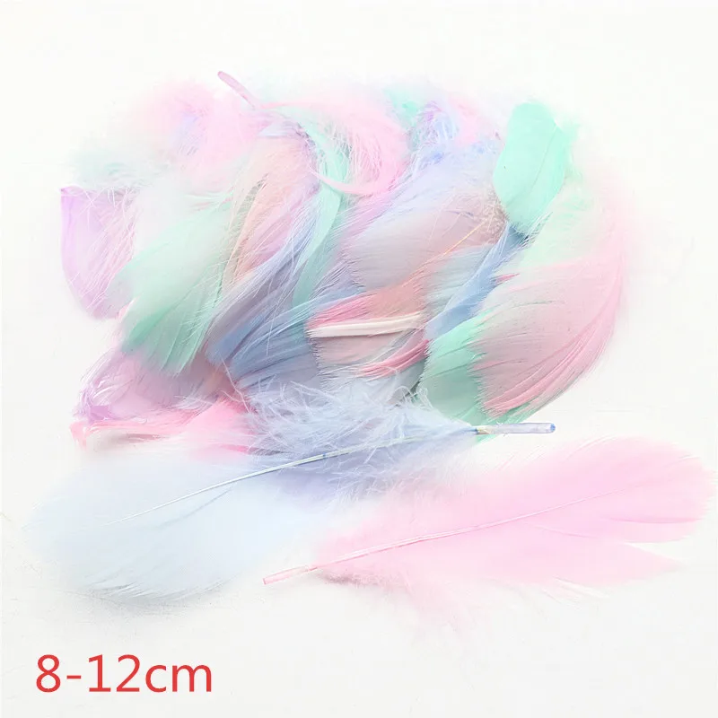 Description Picture 4 of item100pcs Natural Goose Feather Feathers 4-8 Cm 8-12 Cm Goose Down Colored Feathers DIY Home Craft Decoration Jewelry Decoration