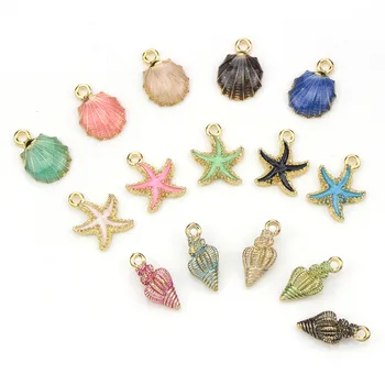 

15Pcs/Set Cute Colorful Conch Sea Shell Charms Ocean Pendants Making Handmade Accessories Craft Making or Decoration