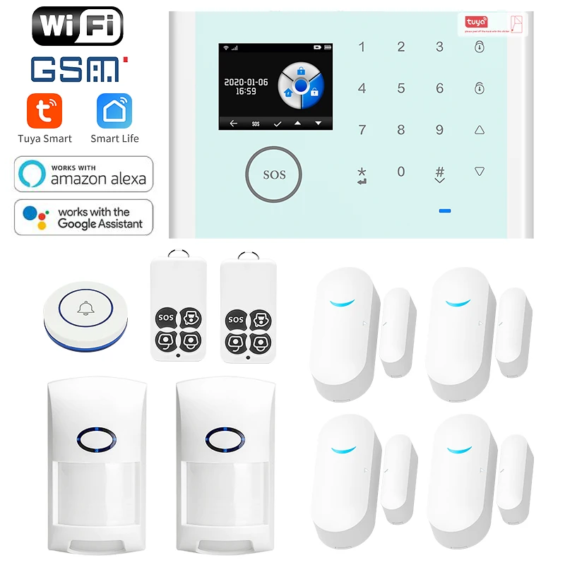 GSM IOS/Aplikasi Android dan 433Mhz dan WIFI Smart Sistem Alarm Keamanan Rumah Kit Satu Klik SOS kesulitan Alarm Alarm Keamanan Host|Sistem Alarm Kit| - AliExpress