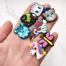 Dropshipping 1pcs Fantasy Unicorn Lady Cat PVC Shoe Charms Butterfly Shoe Accessories Decorations Fit  Croc JIBZ Kids X-mas Gift
