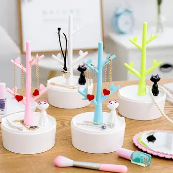 

Jewelry Organizer Cat/Tree Shape Necklace Ring Bracelet Earrings Holder Jewelry Display Rack Stand Holder Jewelry Organizers