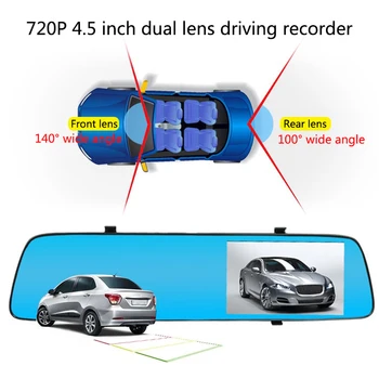 

Universal Car Dash Cam Rear View Camera Loop Recording Car Front & Rearview Mirror DVR Camera HD Touch Screen