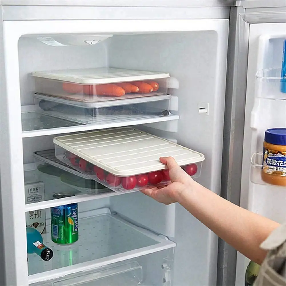 Штабелируемый холодильник контейнер тонкий ящик для хранения многоразовый пластиковый набор для хранения