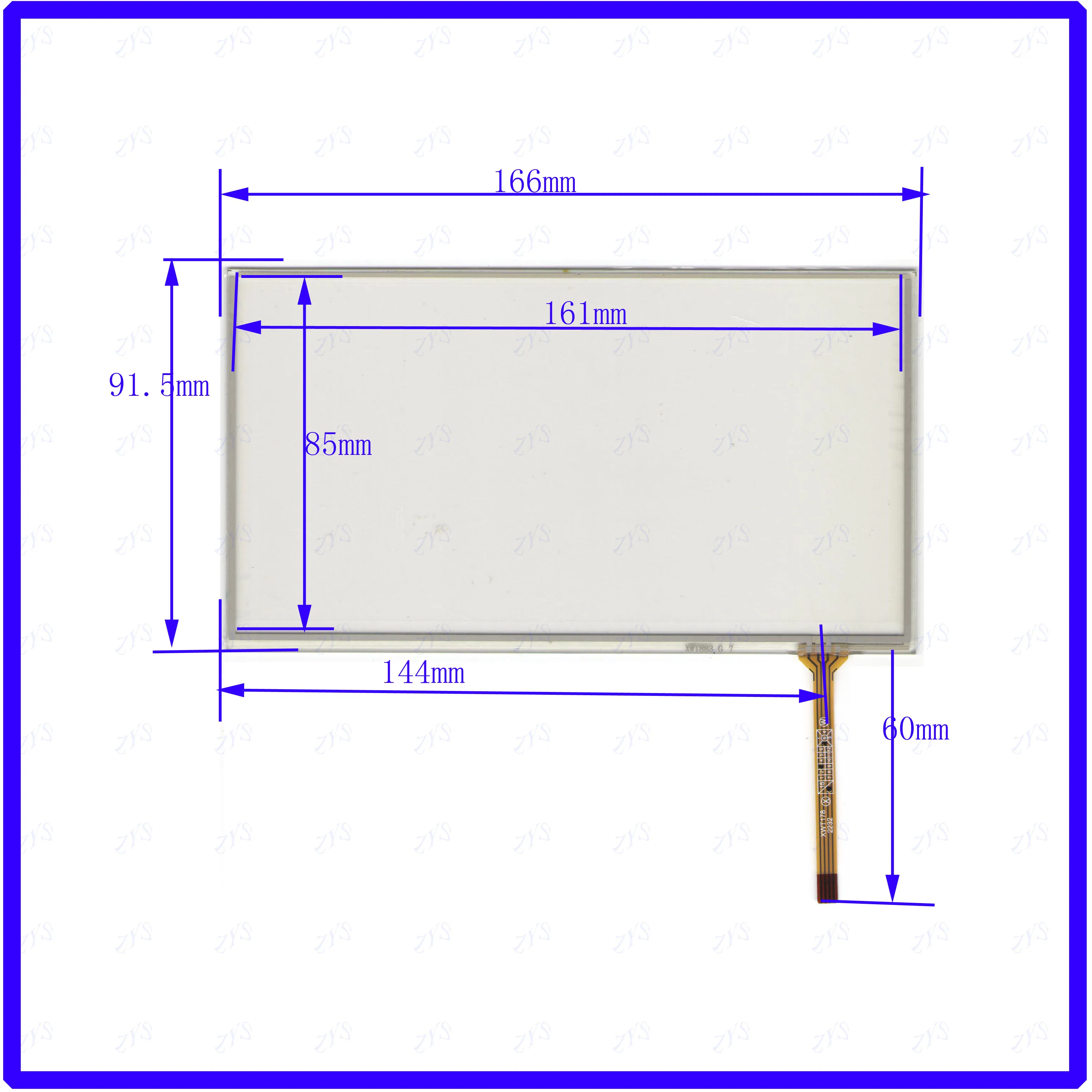 

ZhiYuSun 10PCS/LOT XWT883 166*91mm 7inch 4lines resistance screen this is compatible blass suitable 166*91 XWT883