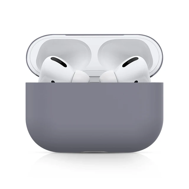 Silicone Case For Airpods Pro Case Wireless Bluetooth For Apple Airpods Pro Case Cover Earphone Case For Air Pods Pro 3 Fundas Lavender Grey