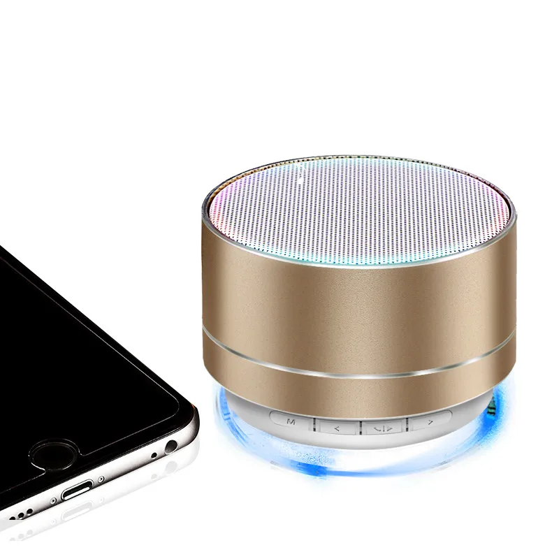 

6 Colors Bluetooth Speaker Metal Mini Portable Wireless 5 Hours Playtime 3W A10 Stereo Small Steel Gun Bluetooth Speaker